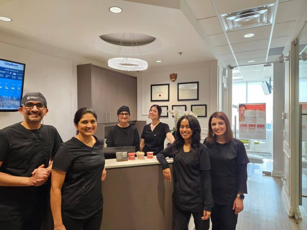 Family dentist at Leaside Village Dentistry caring for a young patient in a welcoming Leaside dental office.